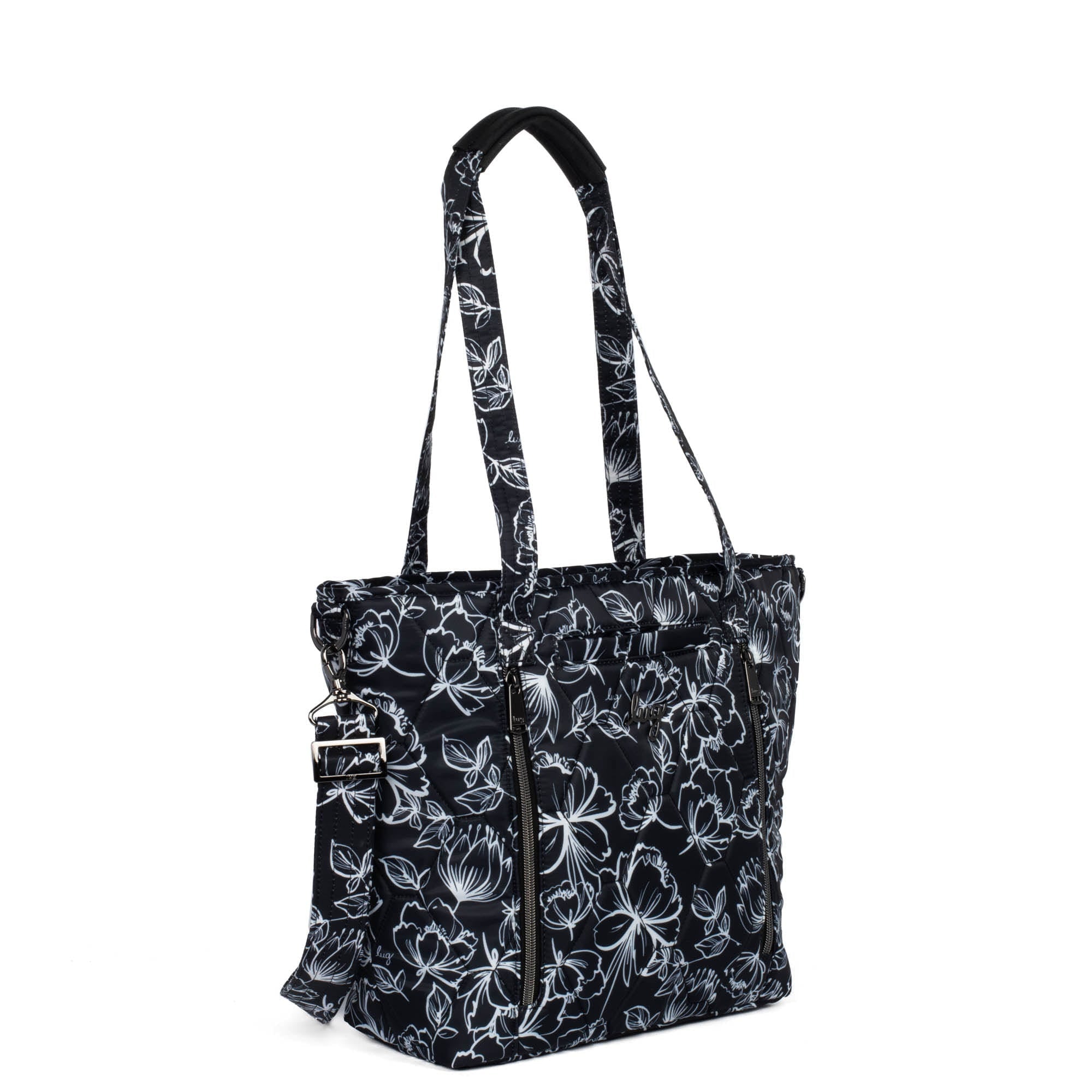 Rally Tote Bag - OUTLINE FLORAL BLACK - Rally_OutlineFloralBlack_02